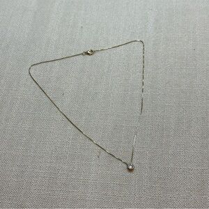 Single Stone Bezel Necklace Gold